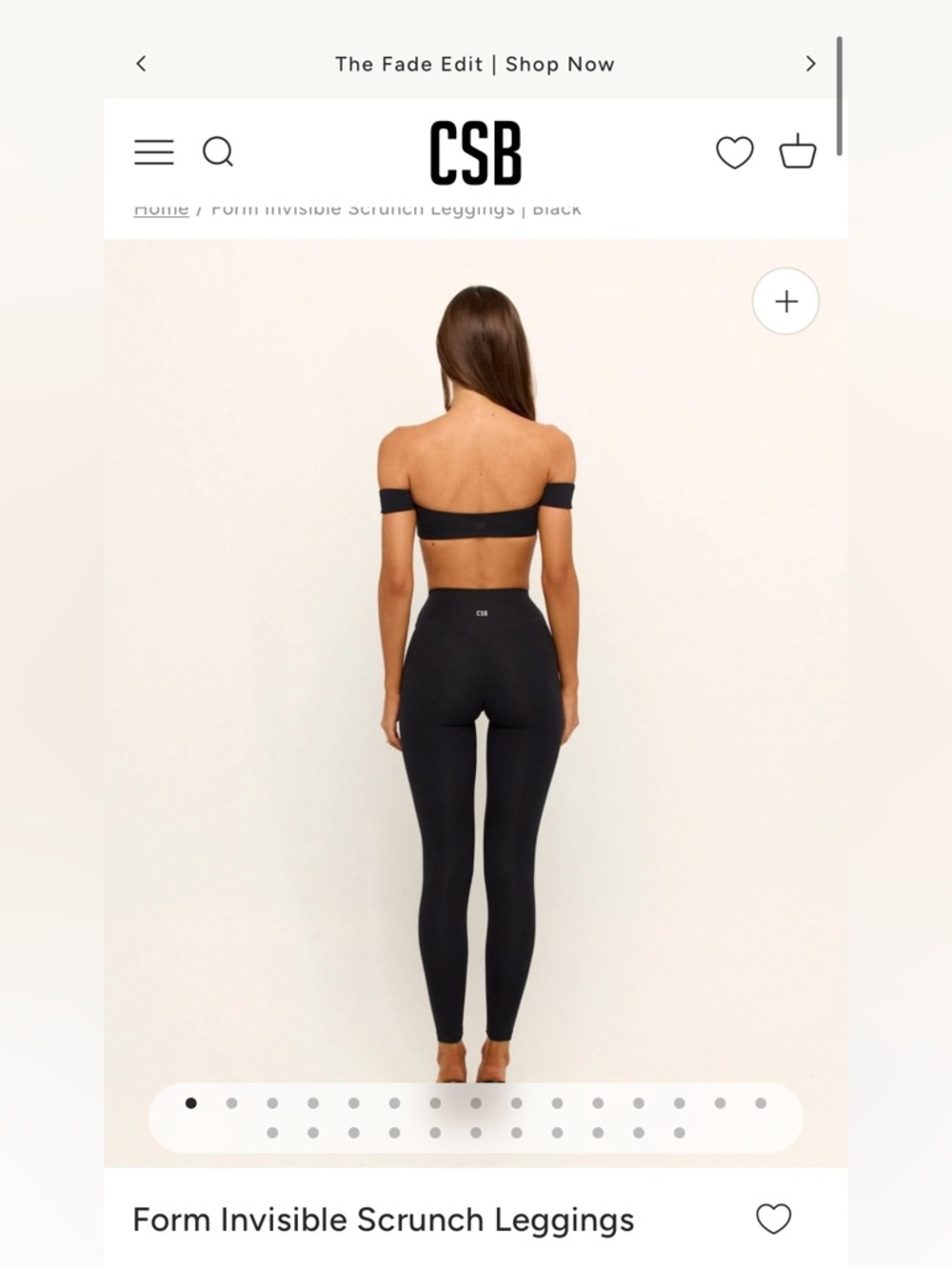 CSB Form Invisible Scrunch Leggings - Black Small